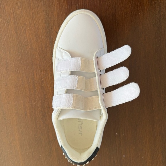 J/Slide Gennie White Leather Platform Velcro Sneakers Size 8 - Picture 10 of 12